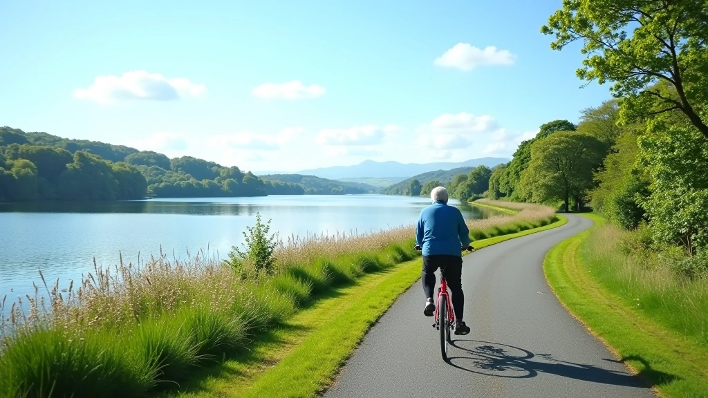Scenic water view from the greenway showing the lake landscape near Scarriff