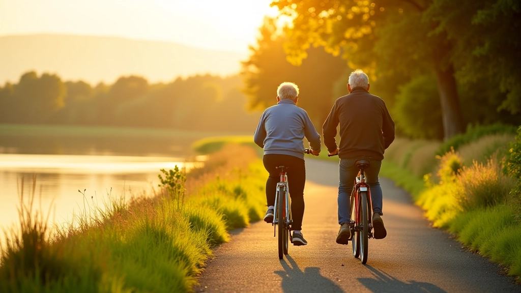Cyclists riding along the picturesque Limerick to Scarriff lakeside greenway with water views