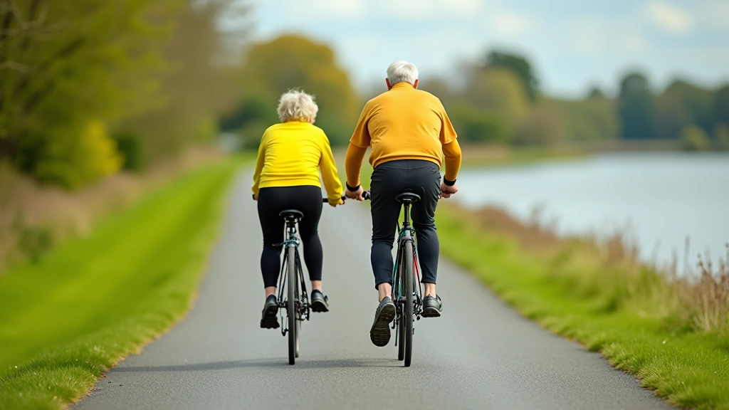 Group of senior cyclists on the Limerick to Scarriff greenway path